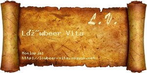 Löwbeer Vita névjegykártya